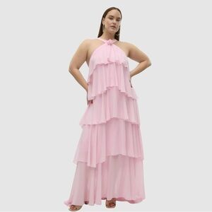 Pink Tiered Maxi Dress XL | Bridesmaid & Wedding Guest Dress | Never Worn